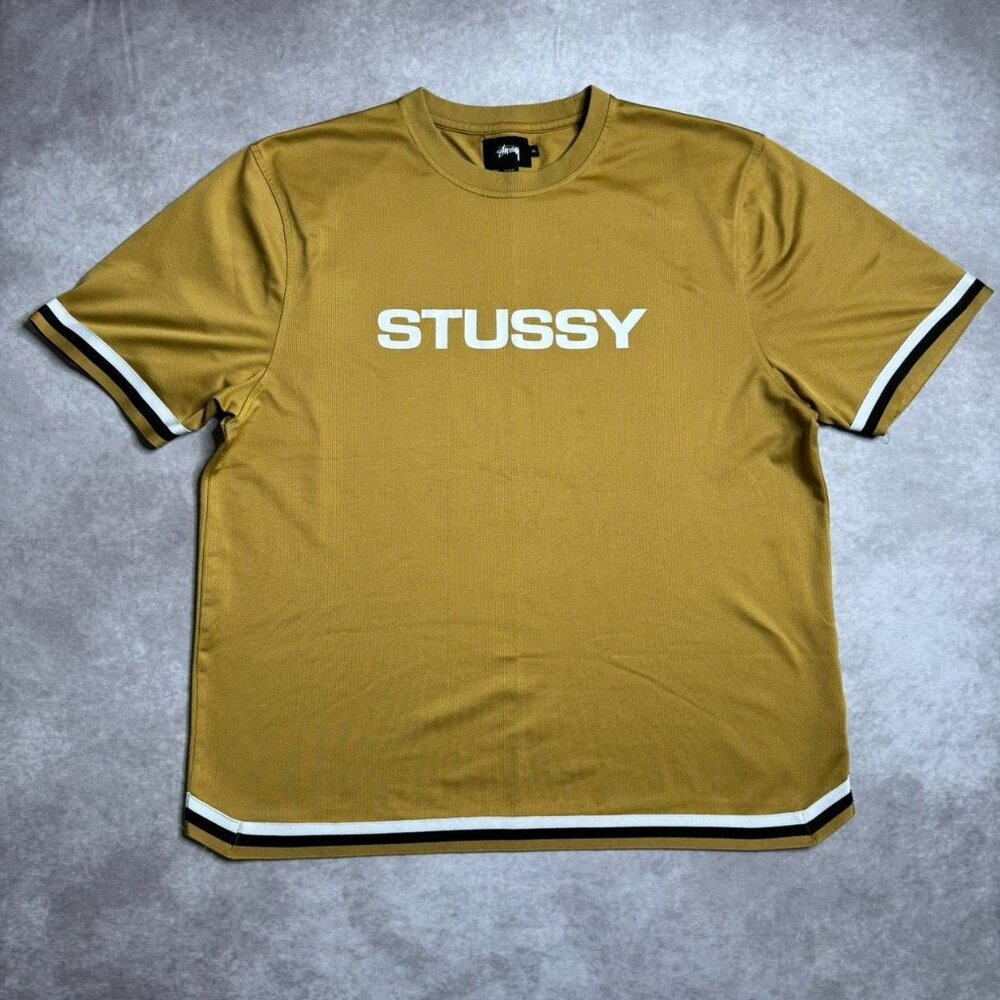 Gold Stussy Jersey T-Shirt